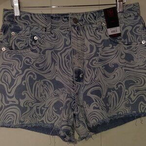 NWT Denim Shorts With Design